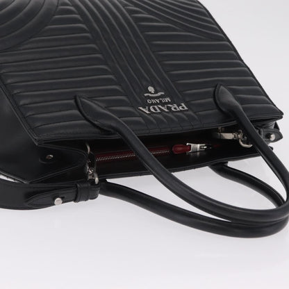 Prada Double Zip Diagramme Quilted Leather, Black, Leather, Tote Bag