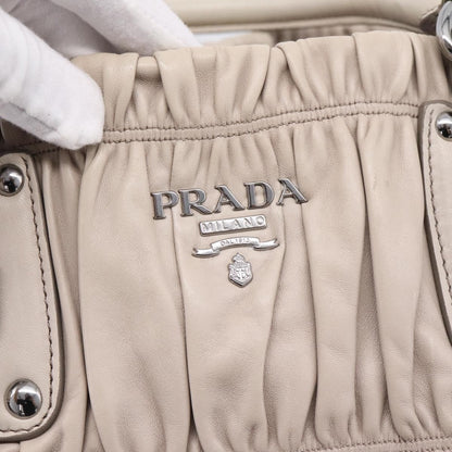 Prada Gaufre Convertible Nappa Leather, Beige, Leather, Tote Bag