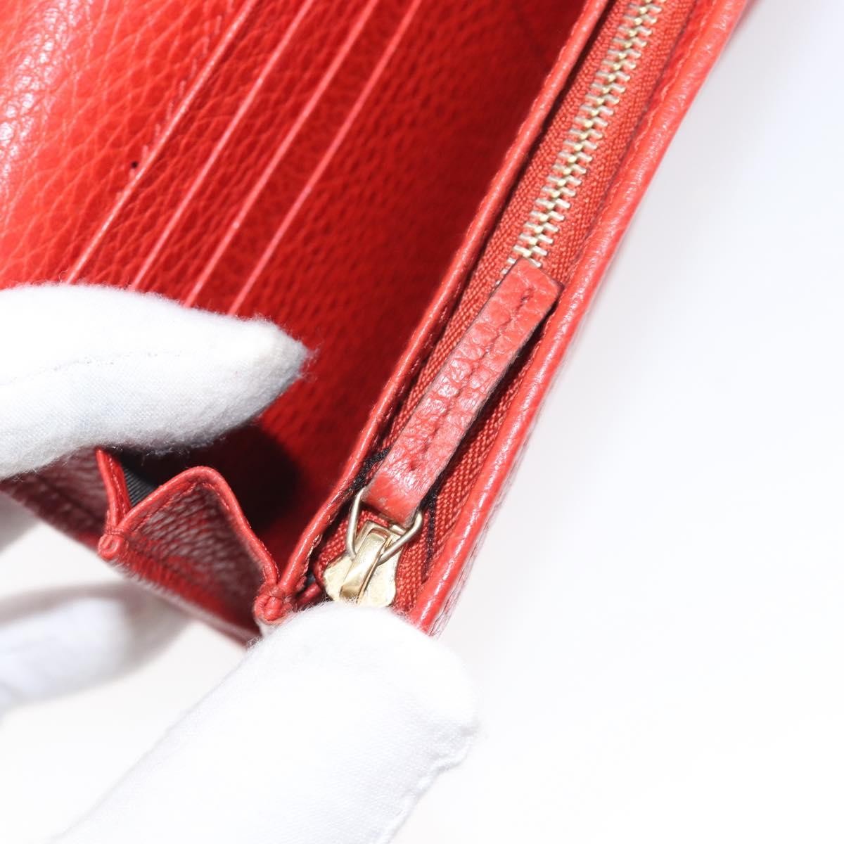 Gucci Swing Wallet on Strap Leather, Red, Leather, Crossbody Bag