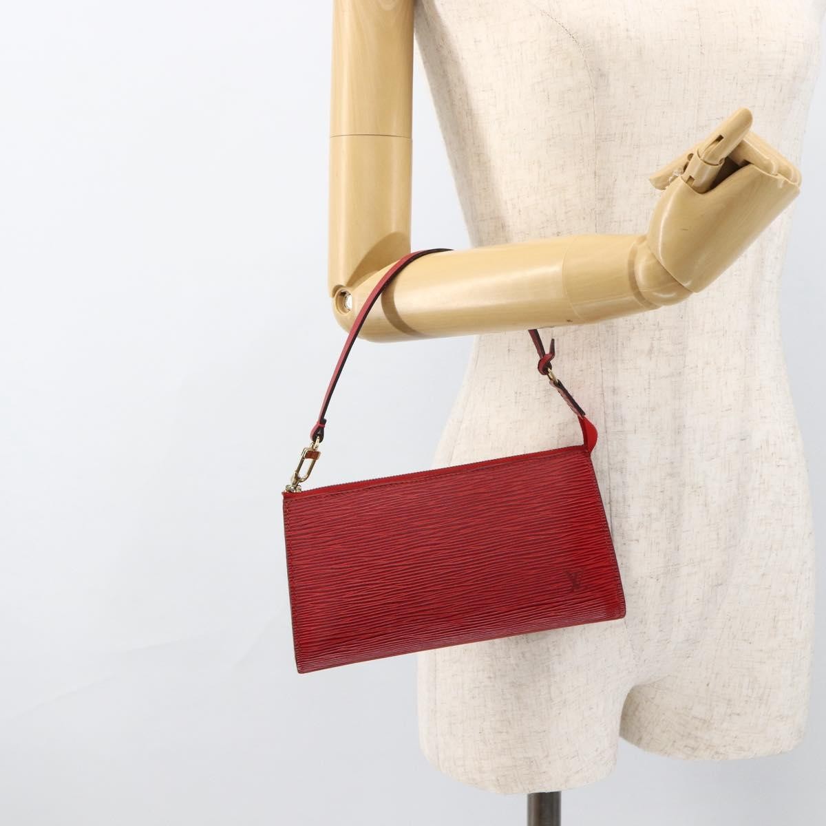 Louis Vuitton Pochette Accessoires Epi Leather, Red, Leather, Wallet