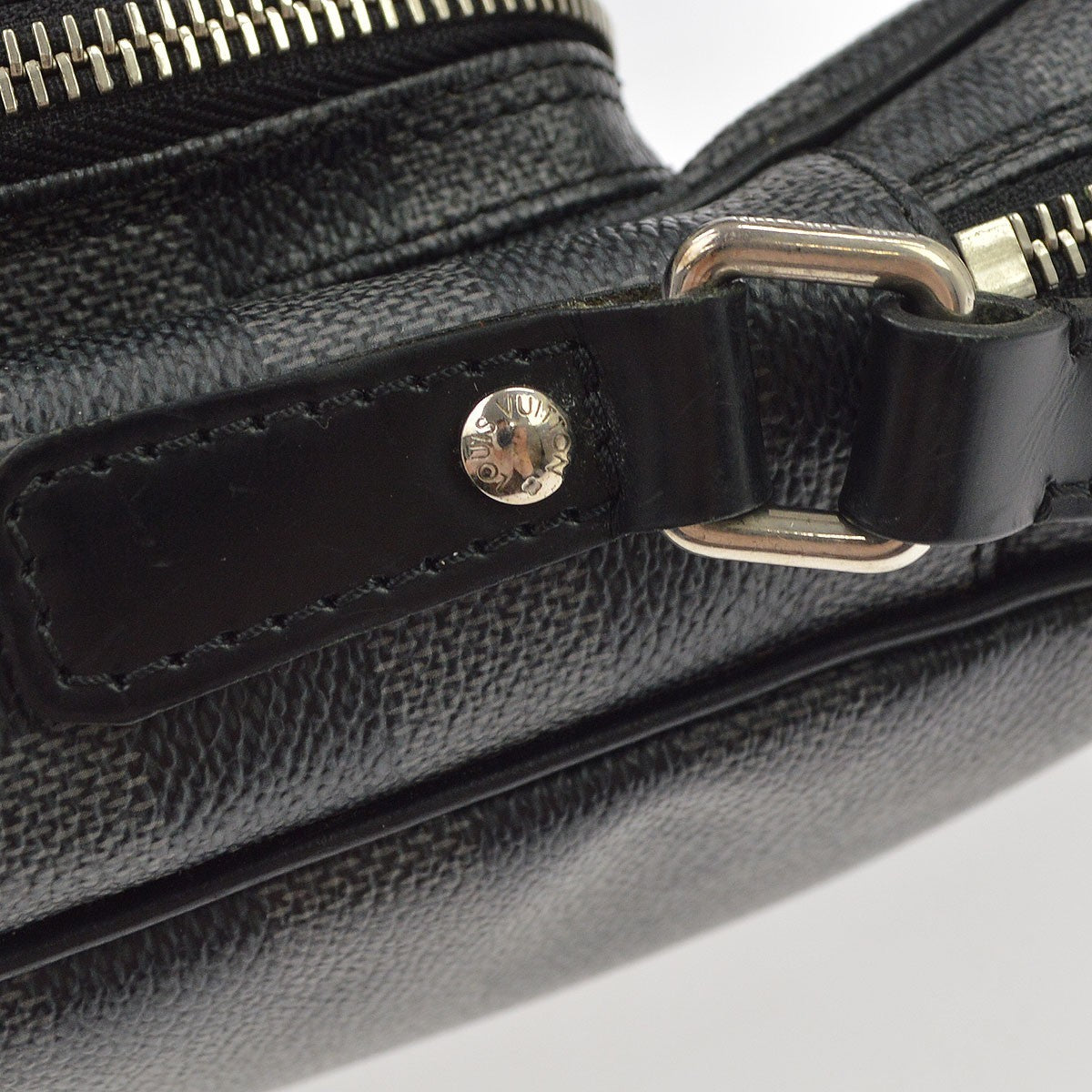 Louis Vuitton Rem Damier Graphite, Black, Canvas, Handbag
