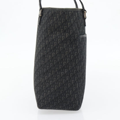 Christian Dior Vintage Open Pocket Diorissimo Canvas, Black, Canvas, Tote Bag