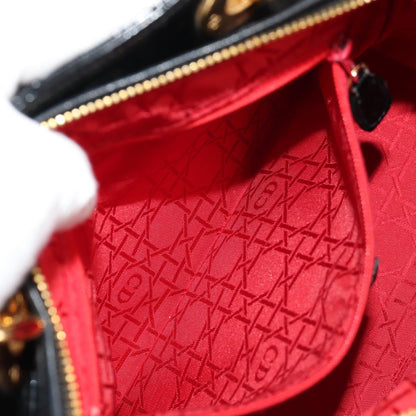 Christian Dior Lady Dior Bag Patent, BLACK, PATENT_LEATHER, Handbag
