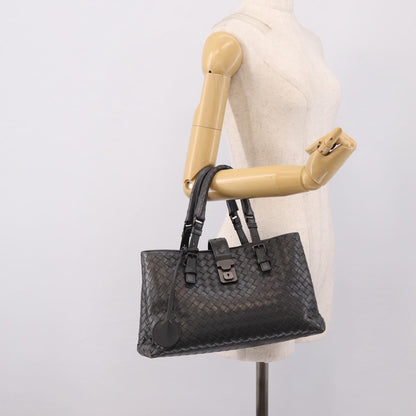 Bottega Veneta Roma Intrecciato Nappa, Gray, Leather, Handbag