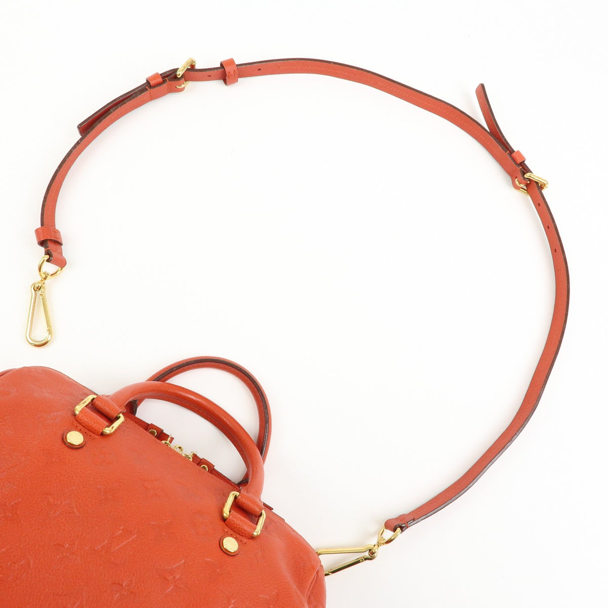 Louis Vuitton Speedy Bandouliere Monogram Empreinte Leather, Orange, Leather, Handbag