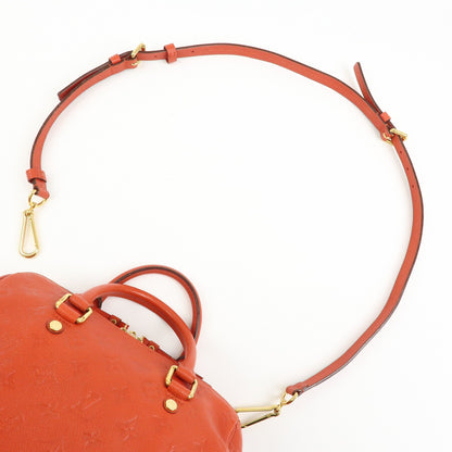 Louis Vuitton Speedy Bandouliere Monogram Empreinte Leather, Orange, Leather, Handbag