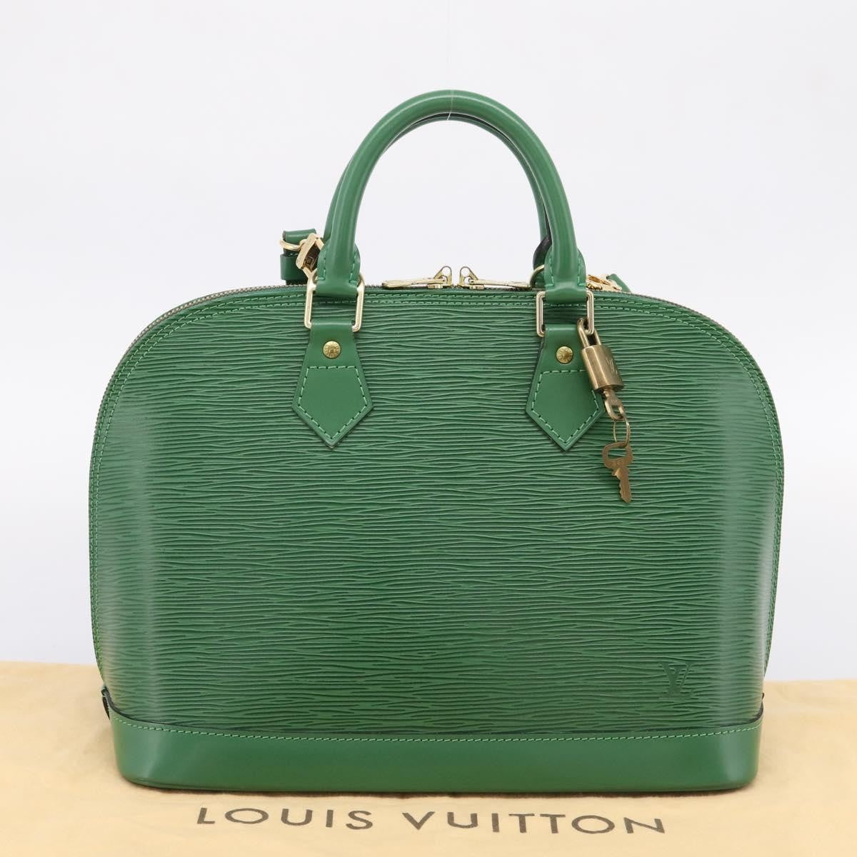 Louis Vuitton Alma Epi Leather, Green, Leather, Handbag