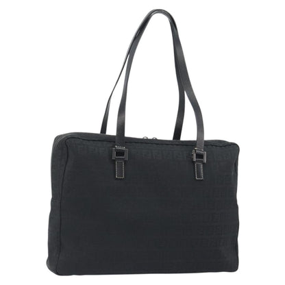 Fendi Shoulder Zucchino Canvas, Black, Canvas, Shoulder Bag