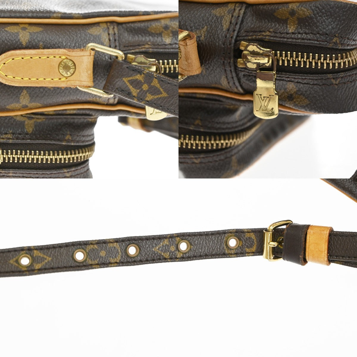 Louis Vuitton Amazone Leather, Brown, Canvas, Shoulder Bag