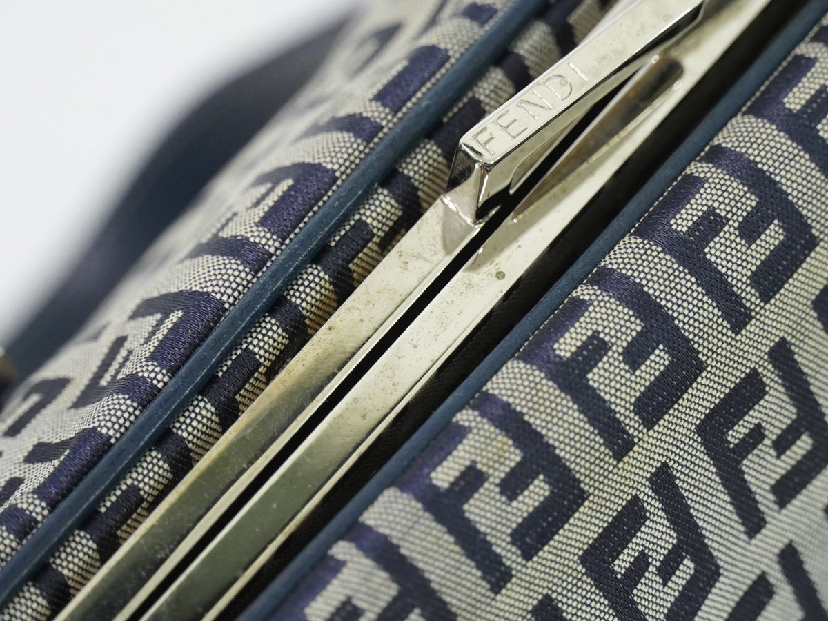 Fendi Vintage shoulderbag Canvas, Navy, Canvas, Shoulder Bag