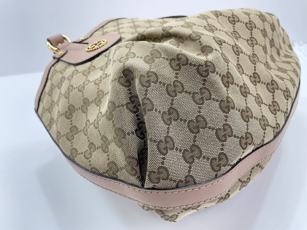 Gucci Scarlett GG Canvas with Leather, Beige, Canvas, Tote Bag