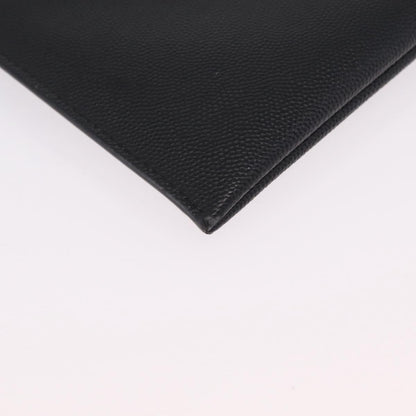 Saint Laurent Letters Zip Clutch Leather, Black, Leather, Clutch