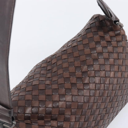 Bottega Veneta Intrecciato Shoulder Leather, Brown, Leather, Shoulder Bag
