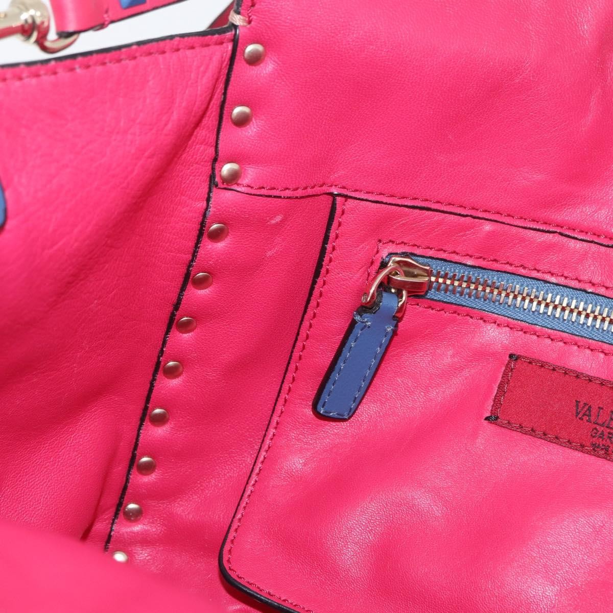 Valentino Garavani Rockstud Frame Handle Calf Hair, Multicolour, Leather, Handbag
