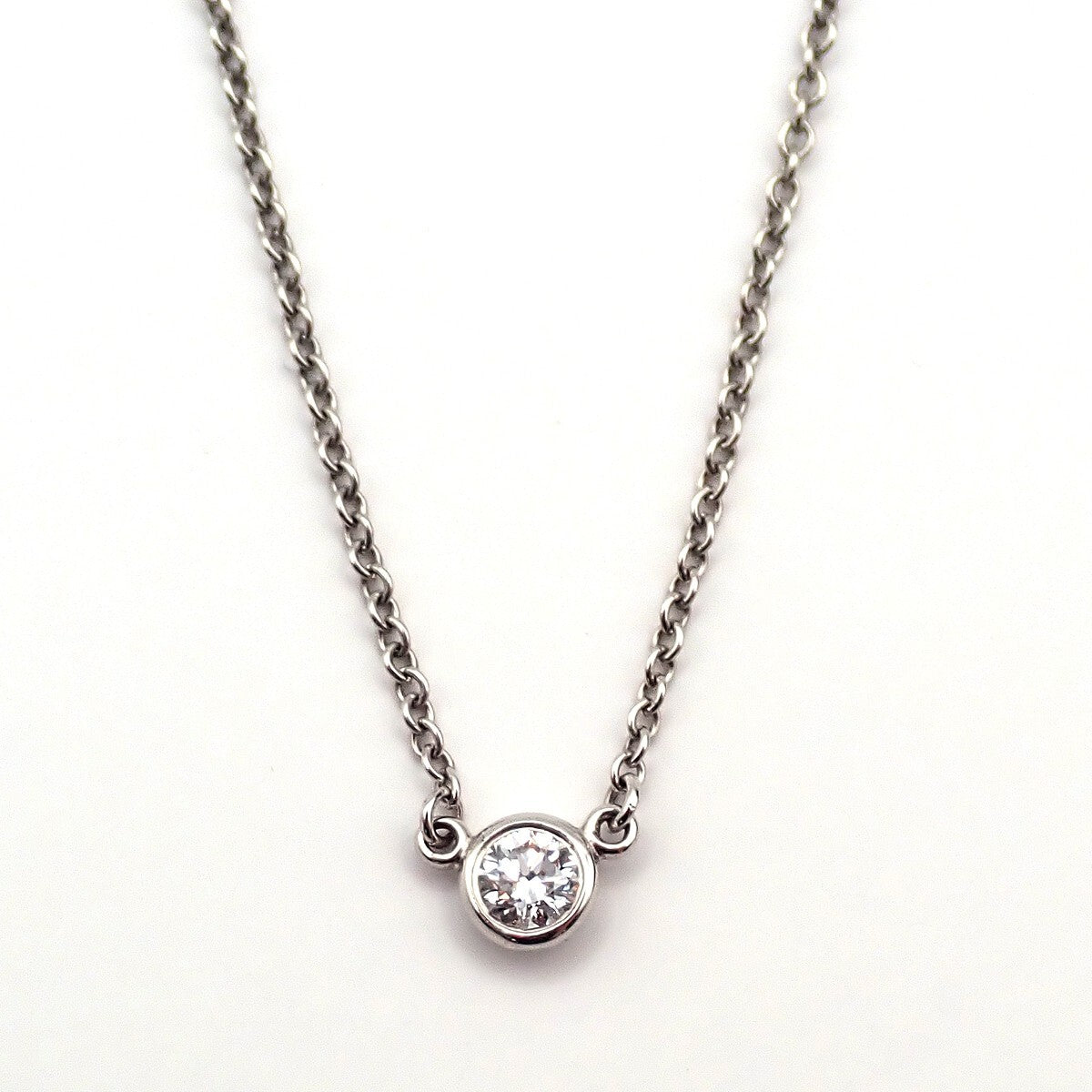 Tiffany & Co. Elsa Peretti Diamonds By The Yard Platinum with Diamond, Silver, Platinum, Necklace