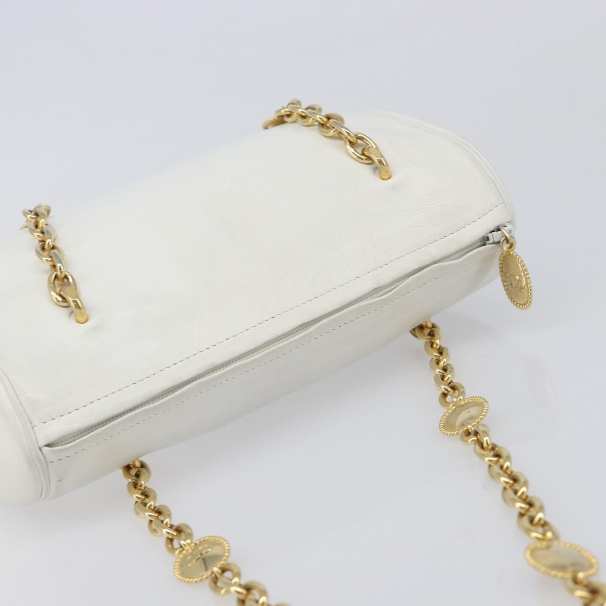 Christian Dior Shoulder Leather, White, Leather, Shoulder Bag