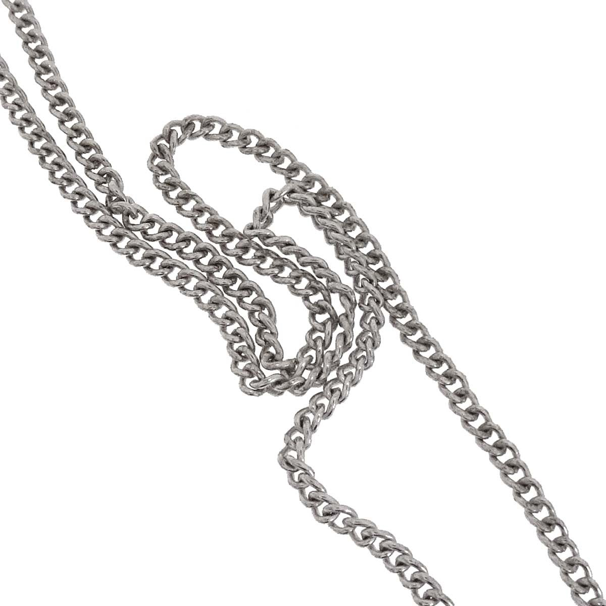 Chanel CC Pendant Metal with Enamel, Silver, Silver Plated, Necklace