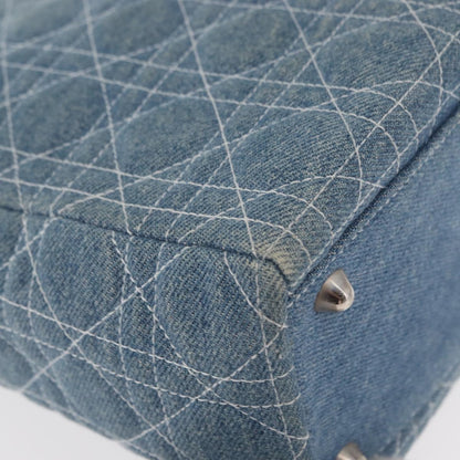 Christian Dior Vintage Lady Dior Bag Cannage Quilt Denim, BLUE, CANVAS, Tote bag
