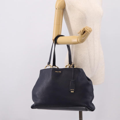 Miu Miu Madras Leather, Navy, Leather, Shoulder Bag