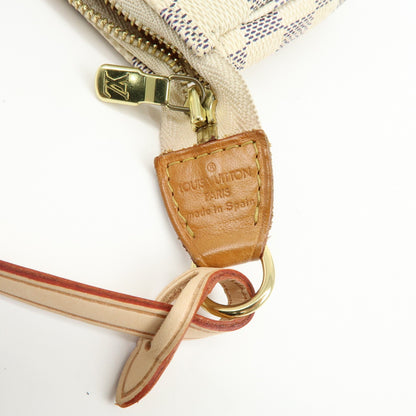 Louis Vuitton Pochette Accessoires Damier, White, Canvas, Clutch