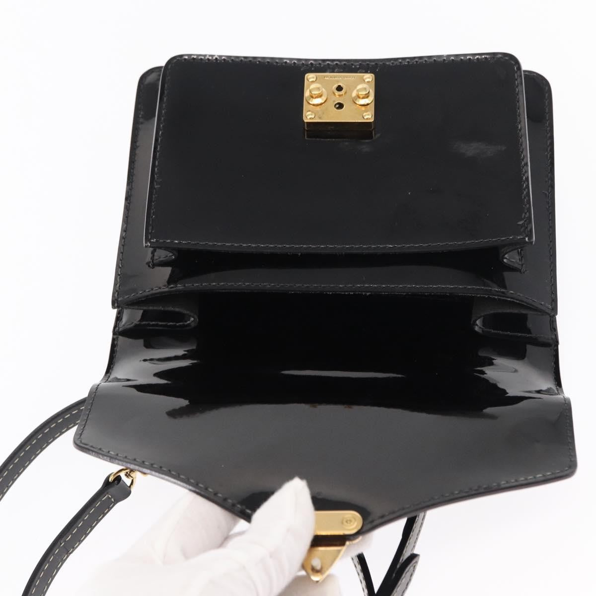 Louis Vuitton Monceau Vernis, Black, Patent Leather, Handbag