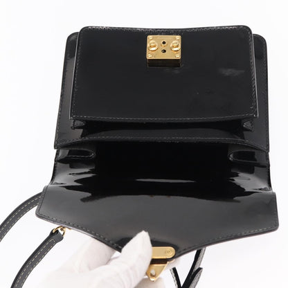 Louis Vuitton Monceau Vernis, Black, Patent Leather, Handbag