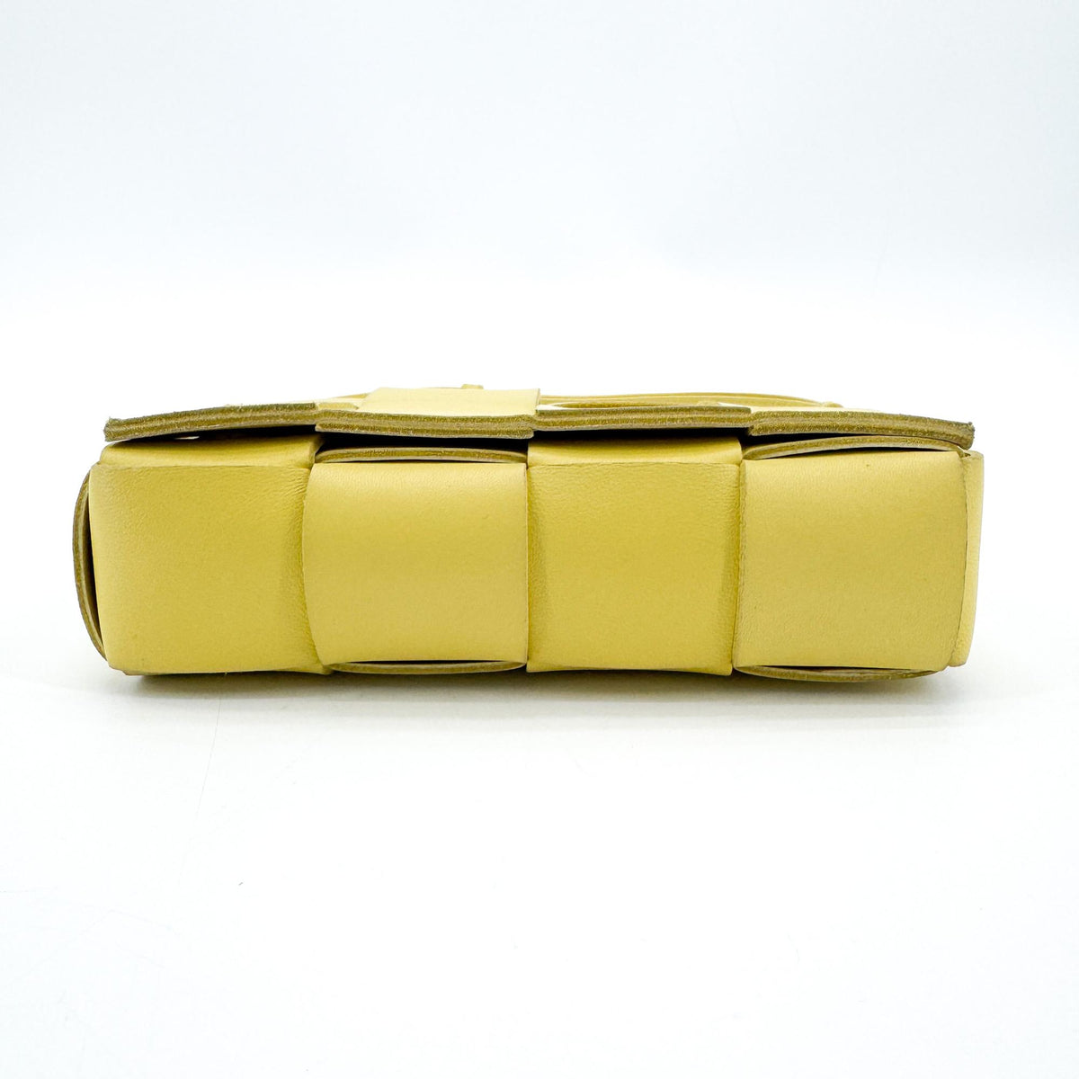 Bottega Veneta Cassette Belt Maxi Intrecciato Leather, Yellow, Leather, Clutch