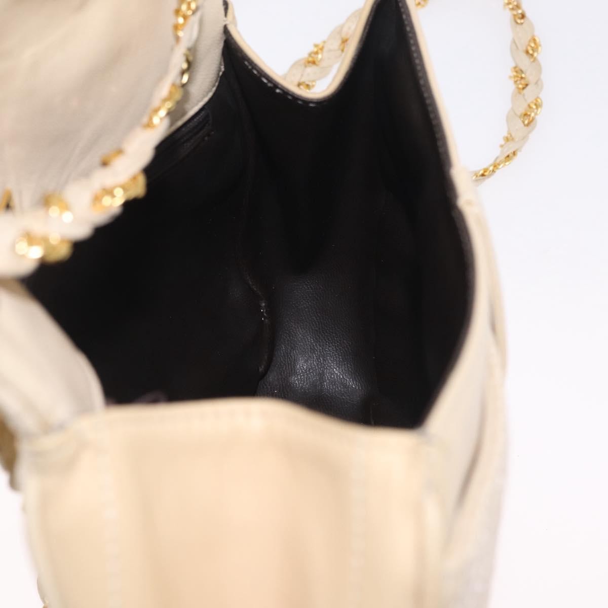 Bally Vintage Chain Quilted Leather, Neutral, Leather, Shoulder Bag
