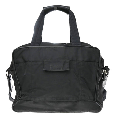 Prada Expandable Front Zip Boston Tessuto, Black, Nylon, Handbag