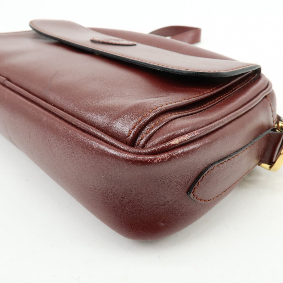 Cartier Must de Cartier Leather, Burgundy, Leather, Shoulder Bag