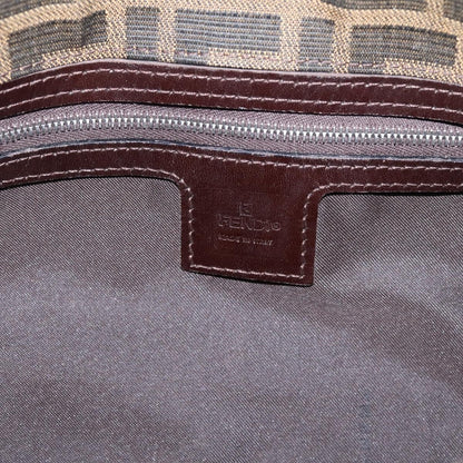 Fendi Mamma Baguette Shoulder Bag Zucca Canvas, Black, Canvas, Handbag