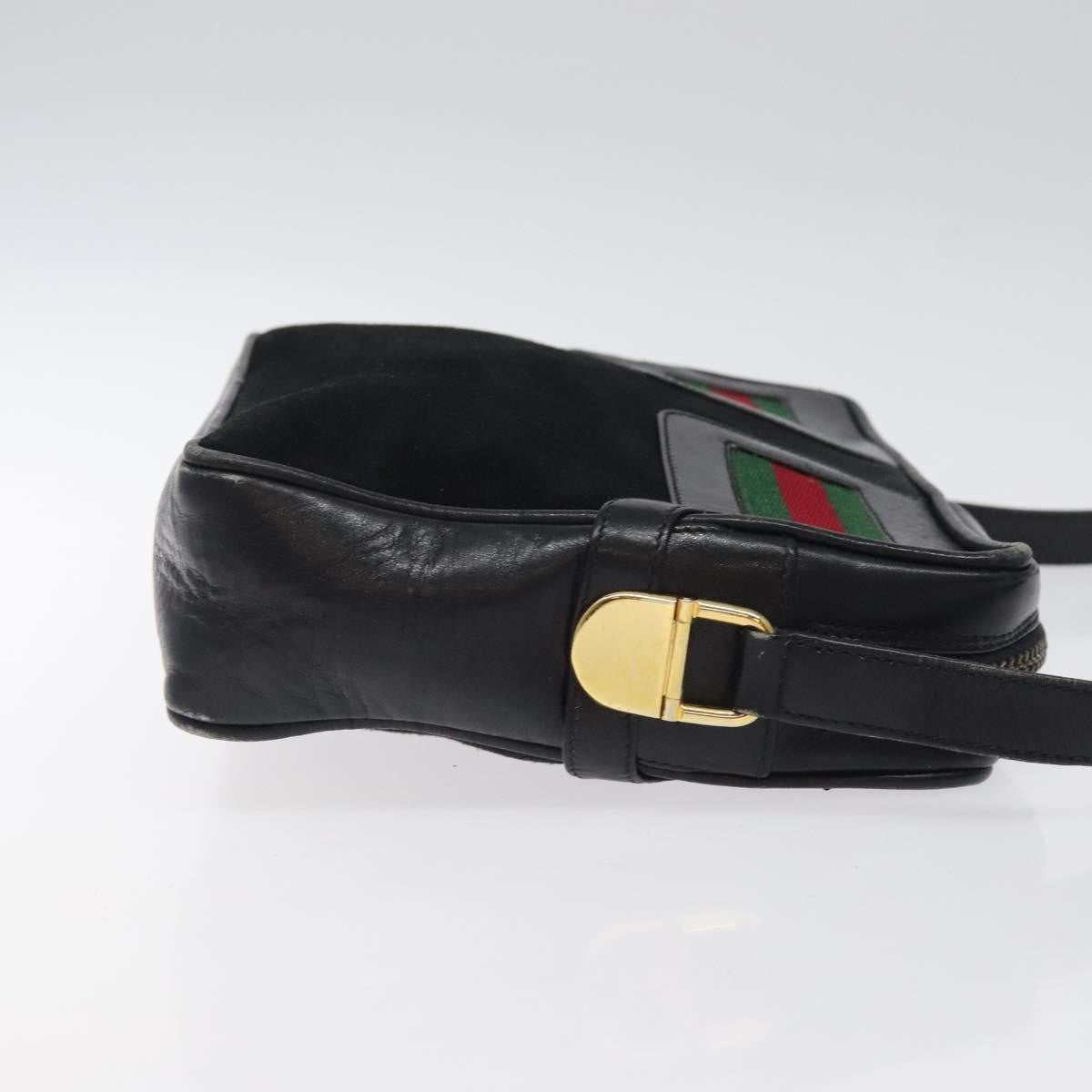 Gucci Sherry line shoulder Suede, Black, Suede, Handbag
