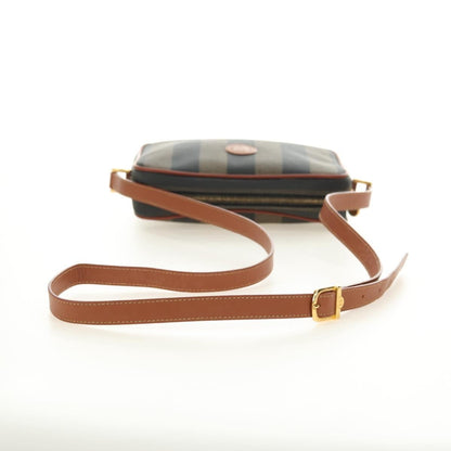 Fendi Vintage Pequin Coated Canvas, Brown, Canvas, Tote Bag