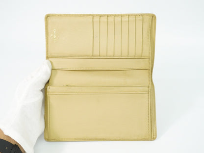Chanel CC bifold wallet leather, Beige, Leather, Wallet