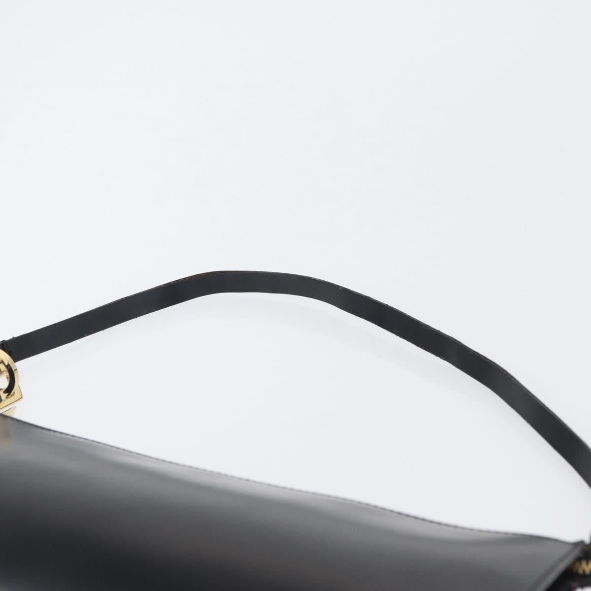 Salvatore Ferragamo Gancini Leather, Black, Leather, Crossbody Bag