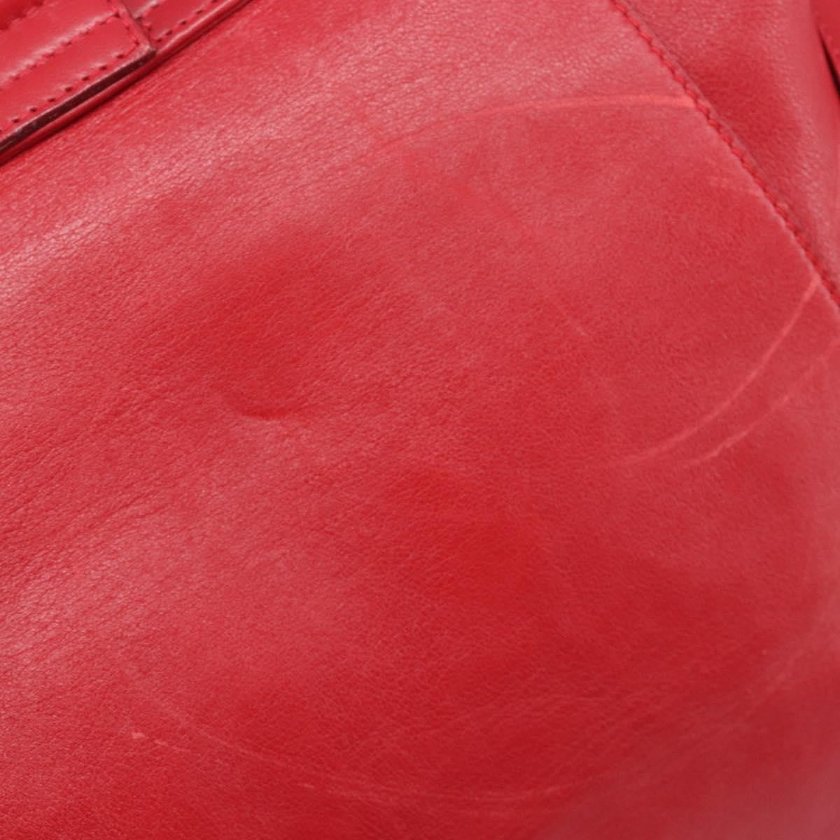 Gucci Vintage Bamboo Leather, Red, Leather, Backpack