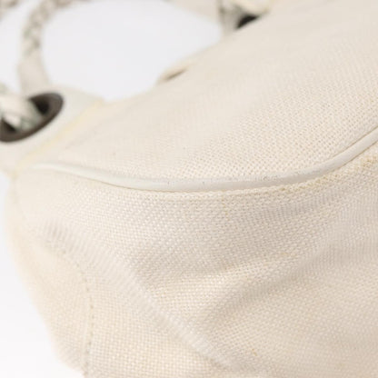 Chloe Vintage Leather, White, Canvas, Handbag