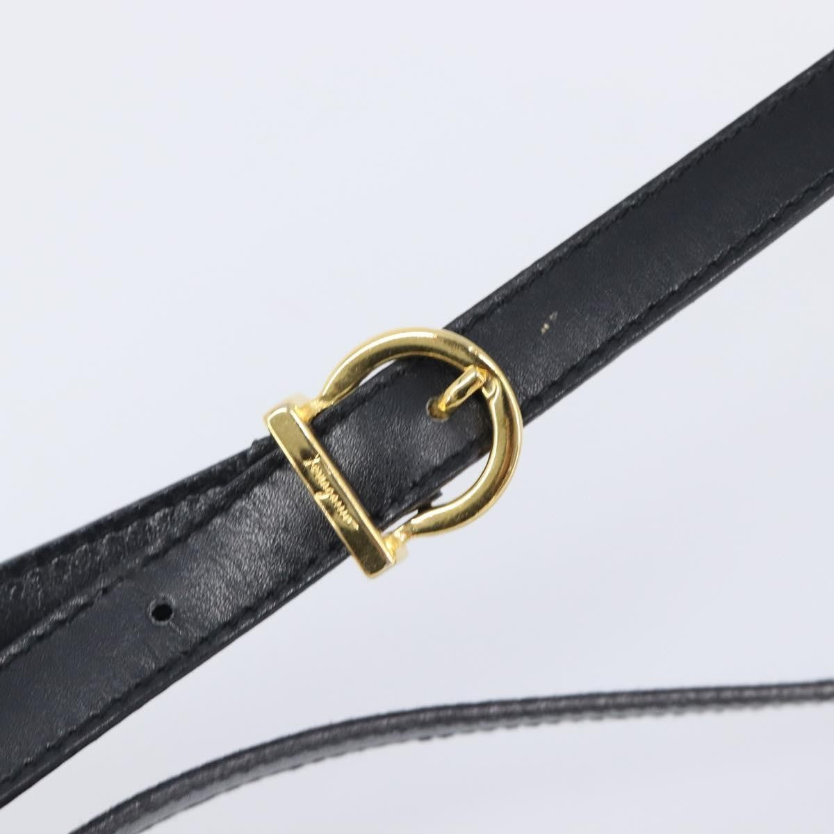 Salvatore Ferragamo Vara Bow Camera Leather, Black, Leather, Shoulder Bag