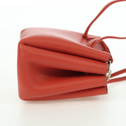 Hermes Vespa Pouch Leather, Red, Leather, Clutch