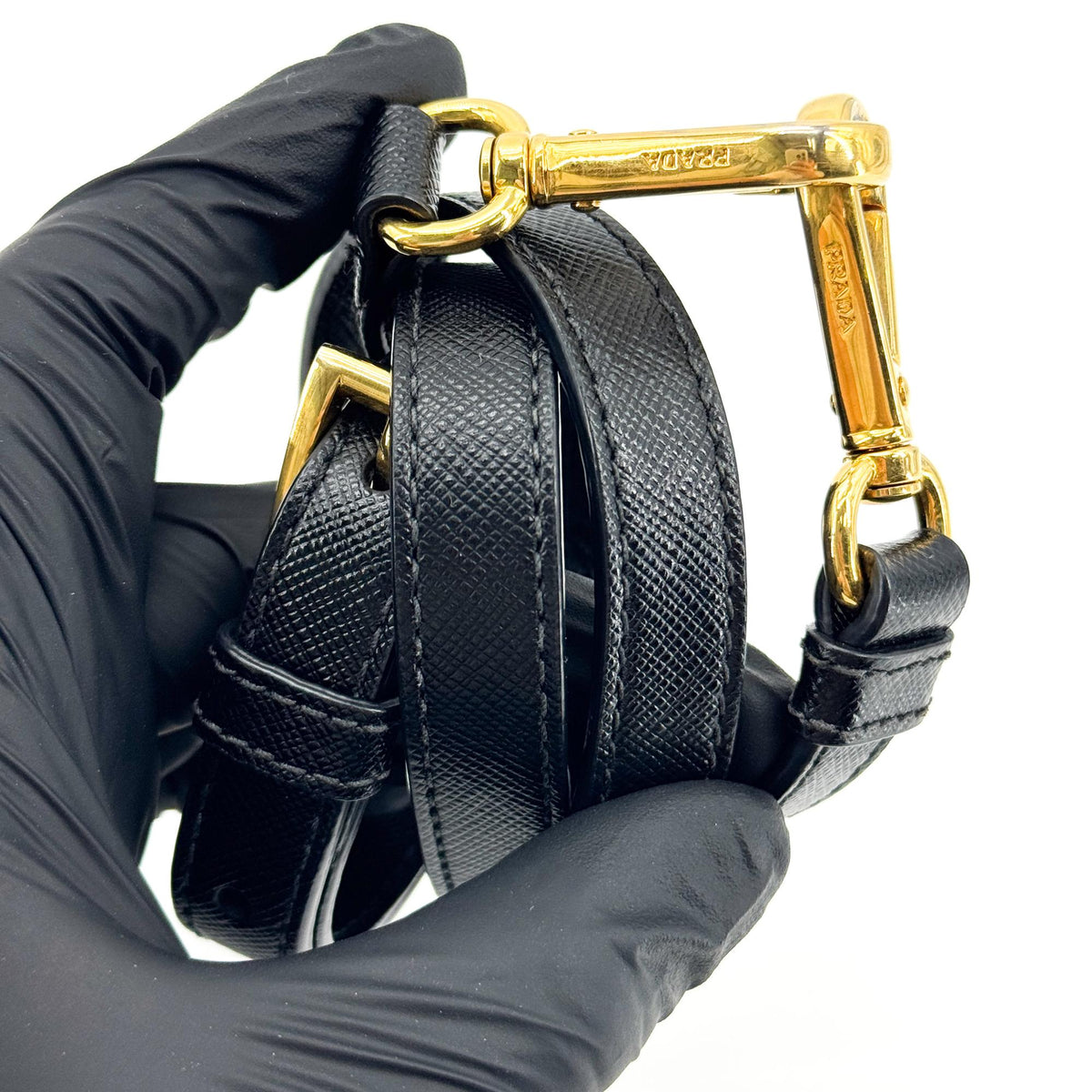 Prada Galleria Double Zip Saffiano Leather, Black, Leather, Tote Bag
