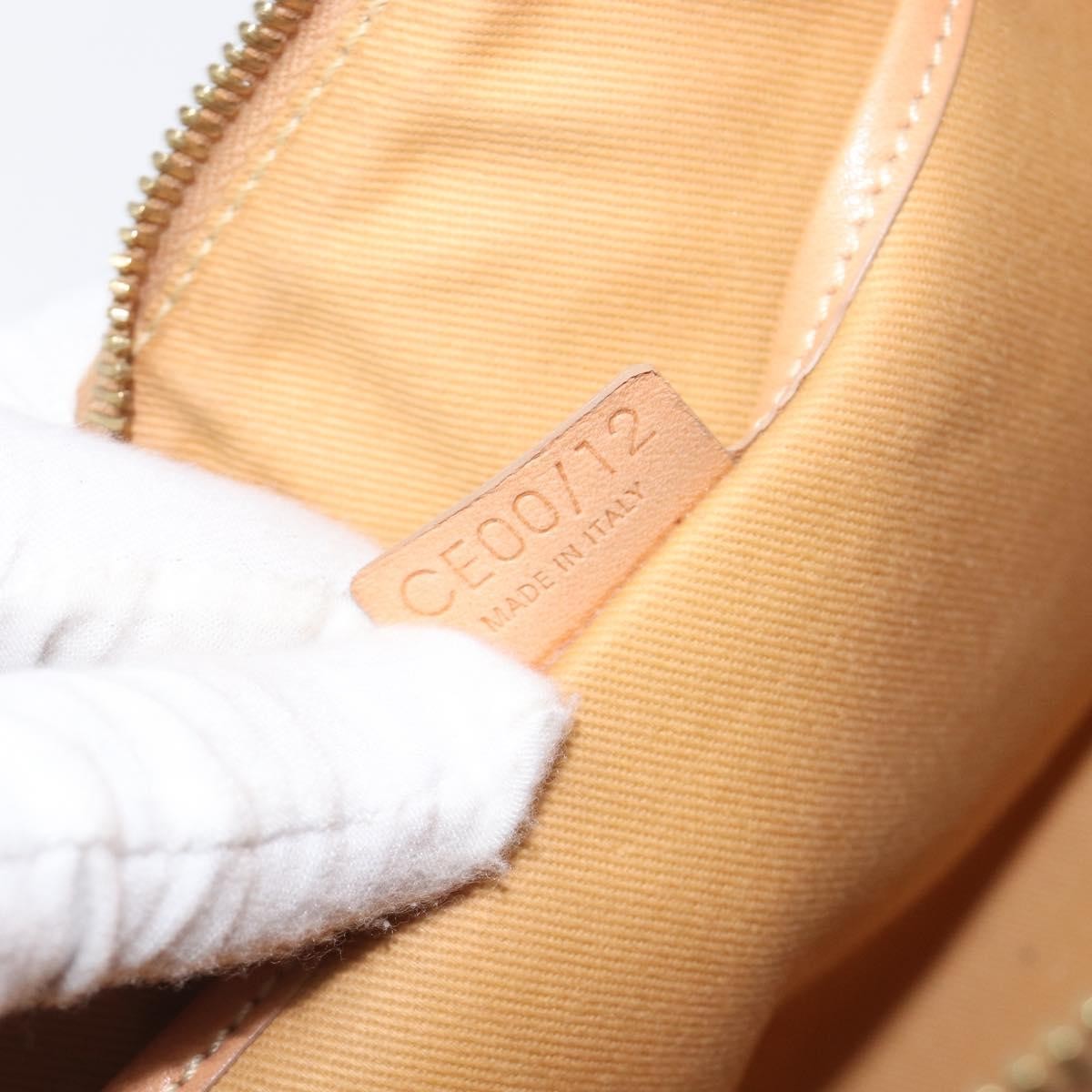 Celine Vintage Zip Hobo Macadam Canvas, Beige, Canvas, Shoulder Bag