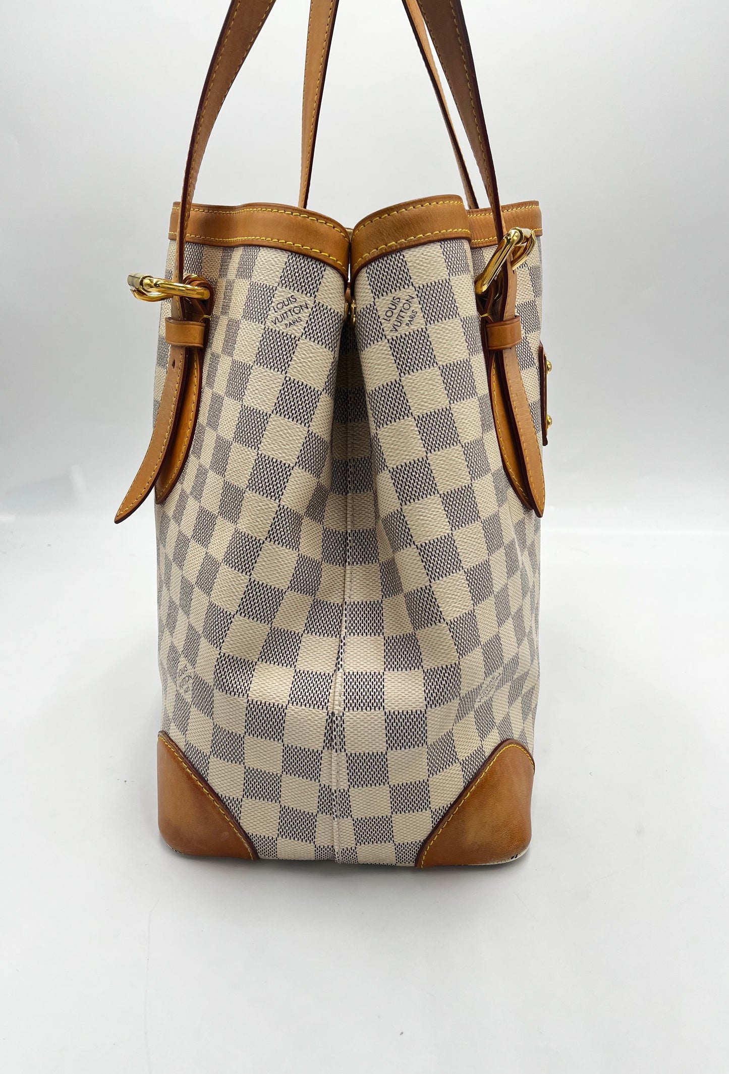 Louis Vuitton Hampstead Handbag Damier, Beige, Canvas, Handbag