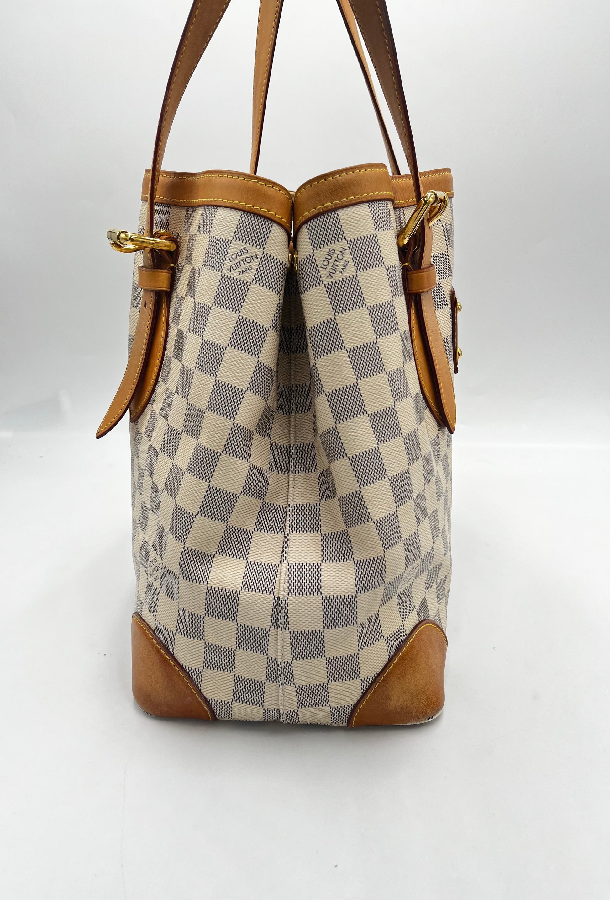 Louis Vuitton Hampstead Handbag Damier, Beige, Canvas, Handbag