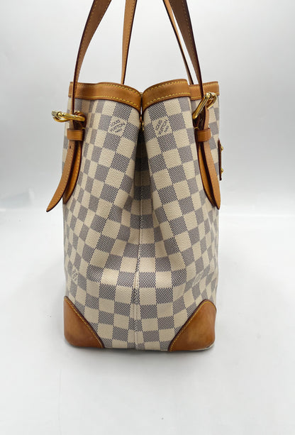 Louis Vuitton Hampstead Handbag Damier, Beige, Canvas, Handbag