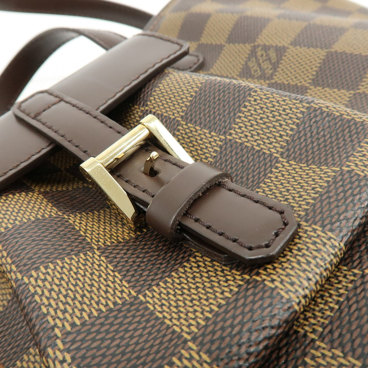 Louis Vuitton Manosque Damier, Brown, Canvas, Handbag