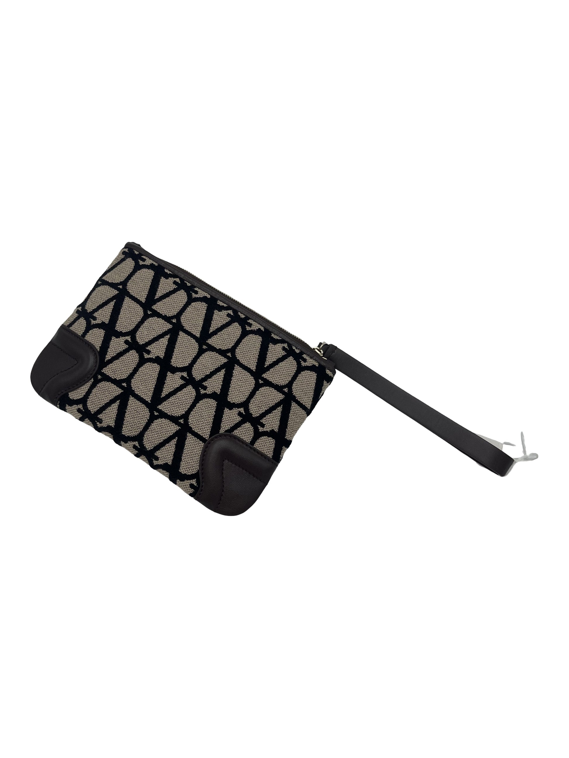 Valentino Garavani Valentino Pouche VLogo Canvas, BROWN, CANVAS, Clutche & pouche