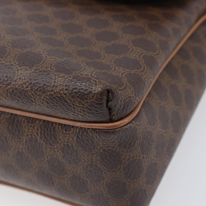 Celine Macadam Shoulder Canvas, Brown, Canvas, Crossbody Bag