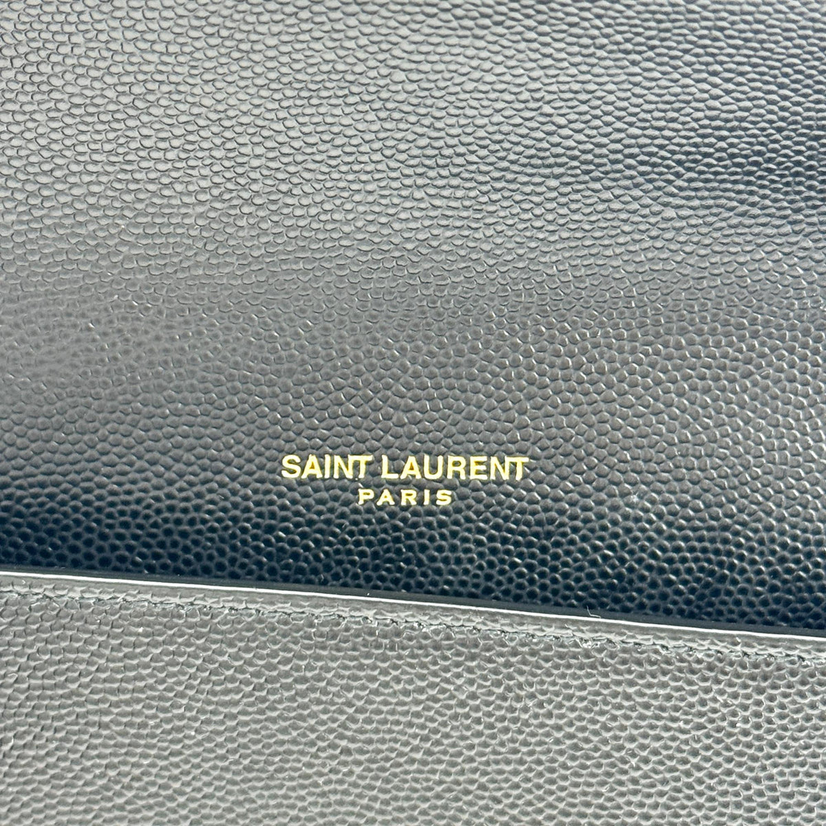 Saint Laurent Cassandra Chain Leather, Black, Leather, Shoulder Bag