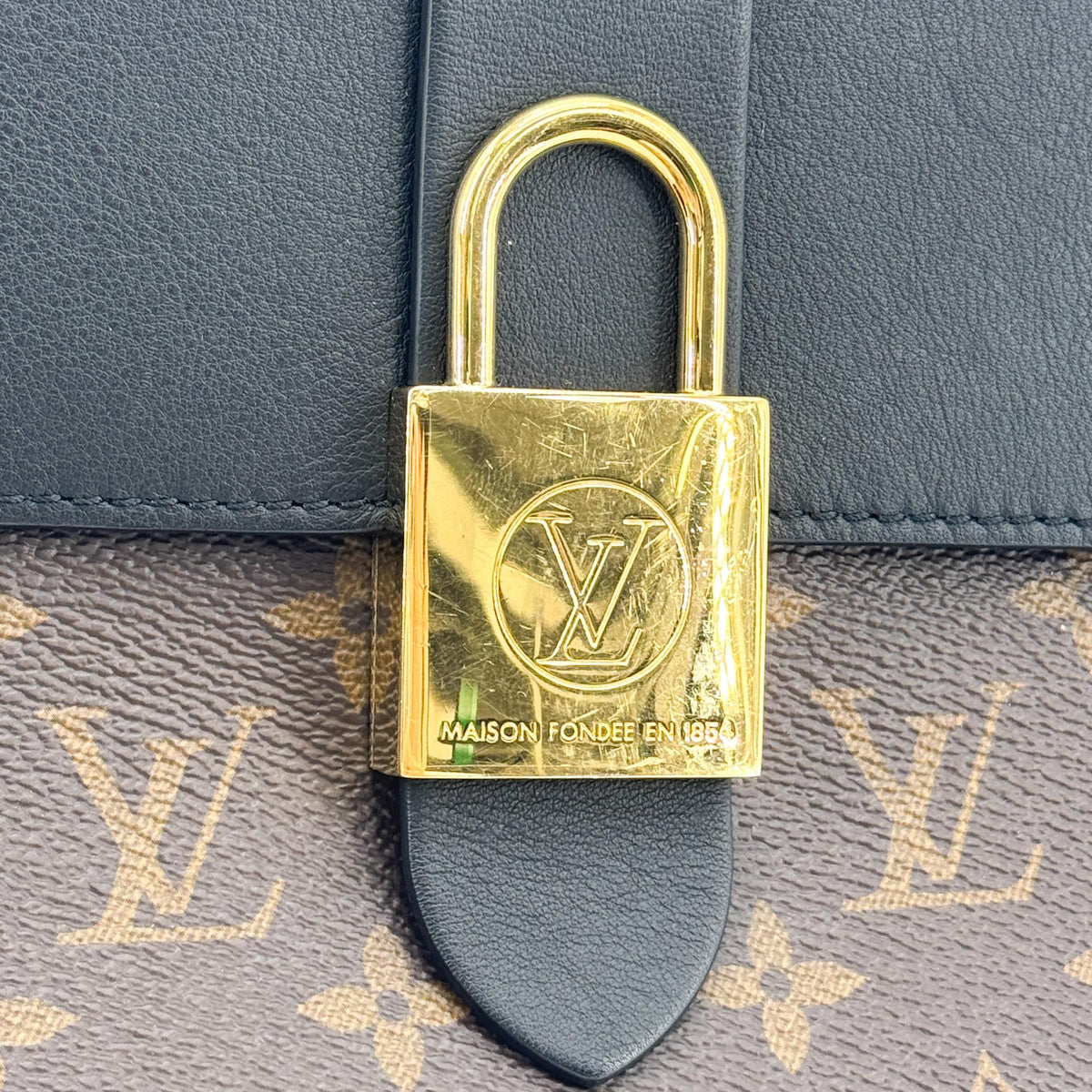 Louis Vuitton Locky Monogram Canvas with Leather, Black, Canvas, Handbag