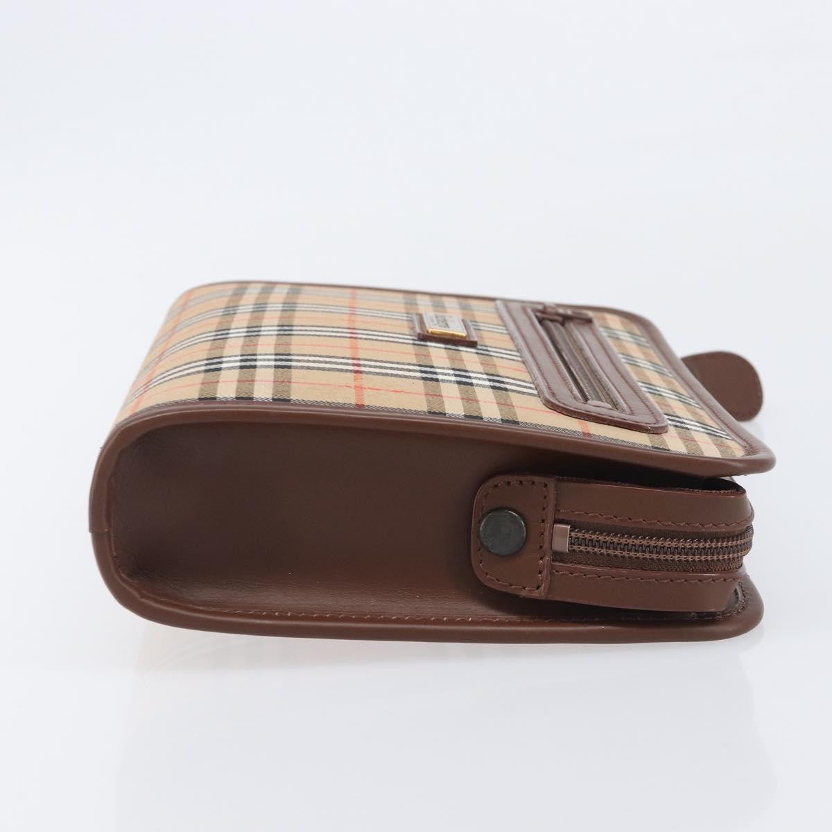 Burberry Nova check Pochette Canvas, Beige, Canvas, Clutch